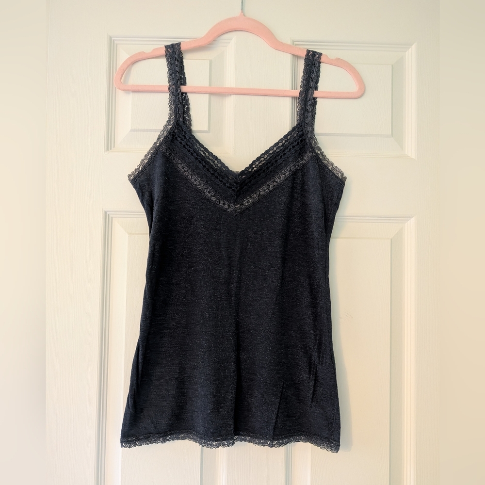 Ardene Black Lace-Trim Camisole